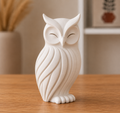 Hibou décoratif blanc – Sculpture en impression 3D