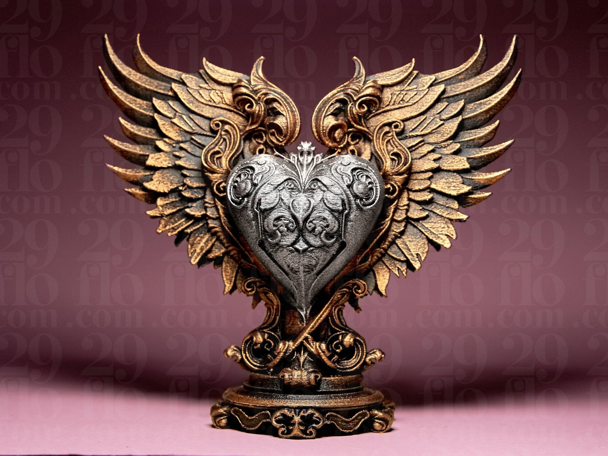 Cœur ailé décoratif style baroque - Variashop