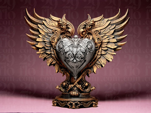 Cœur ailé décoratif style baroque - Variashop