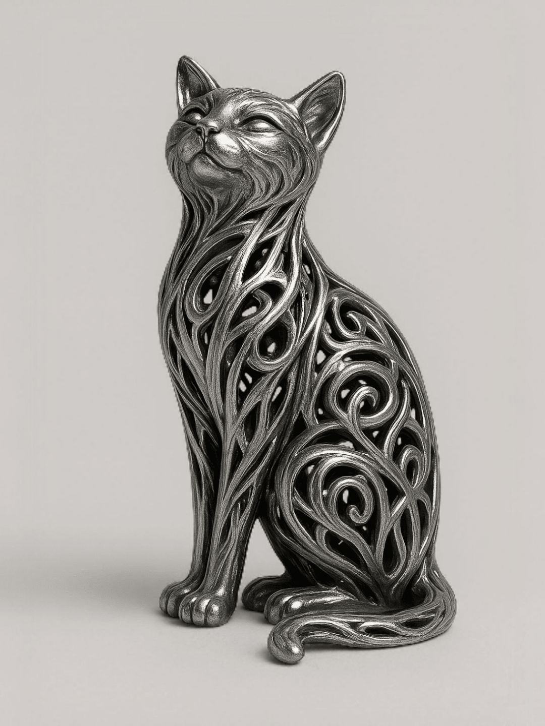 Élégante sculpture de chat - Variashop