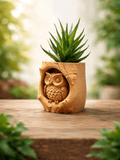 Jardinière Hibou Endormi – Pot Souche d'Arbre Décoratif - Variashop