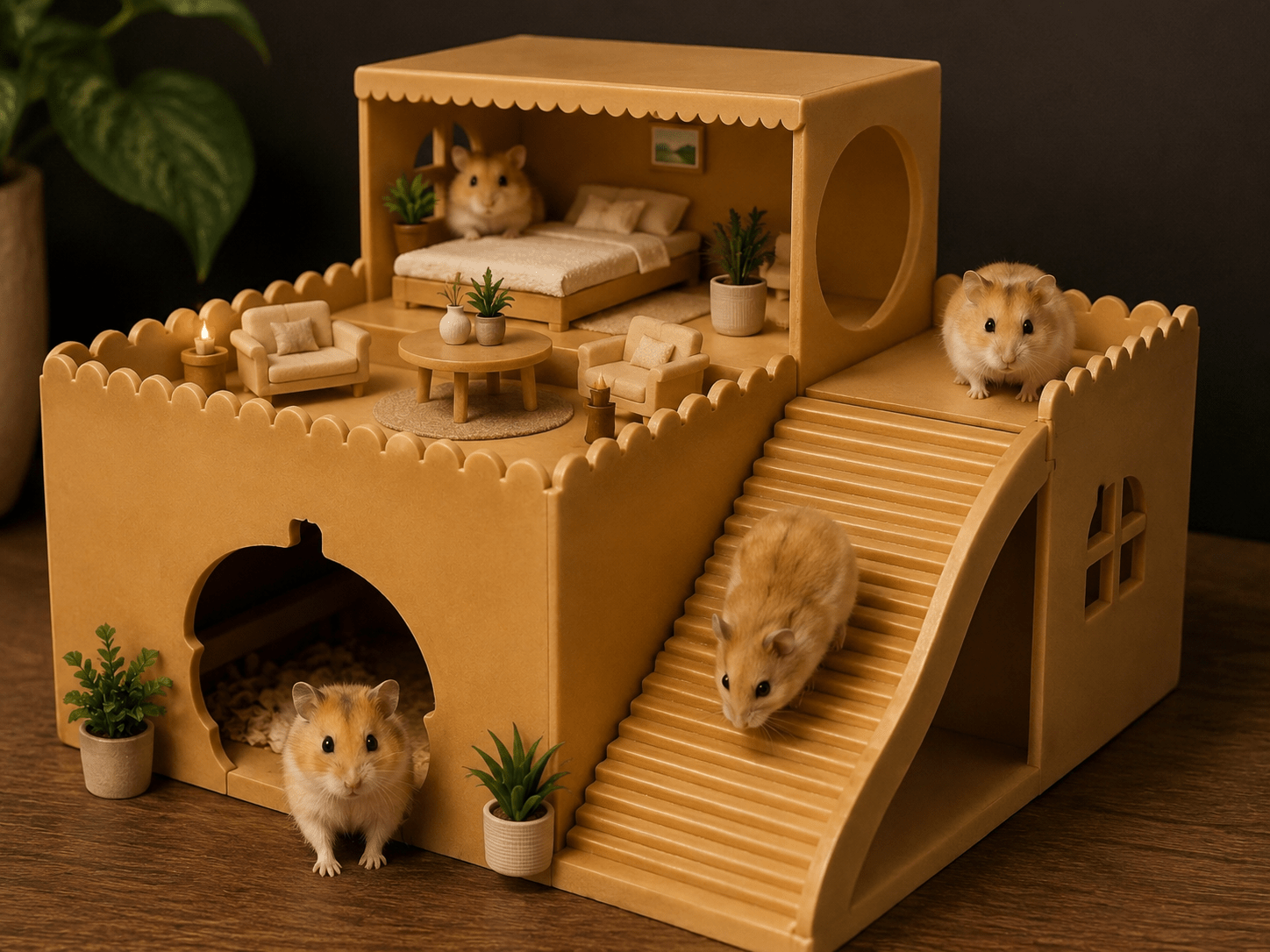 Petite villa de luxe à deux étages pour hamster - Variashop