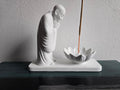 Porte-encens - Statue de Moine de Méditation avec Lotus - Variashop
