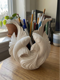 Sculpture Porte-stylos Poisson Koi Organisateur de bureau
