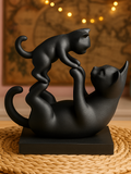 Sculpture ludique de lien – Chaton et chatte