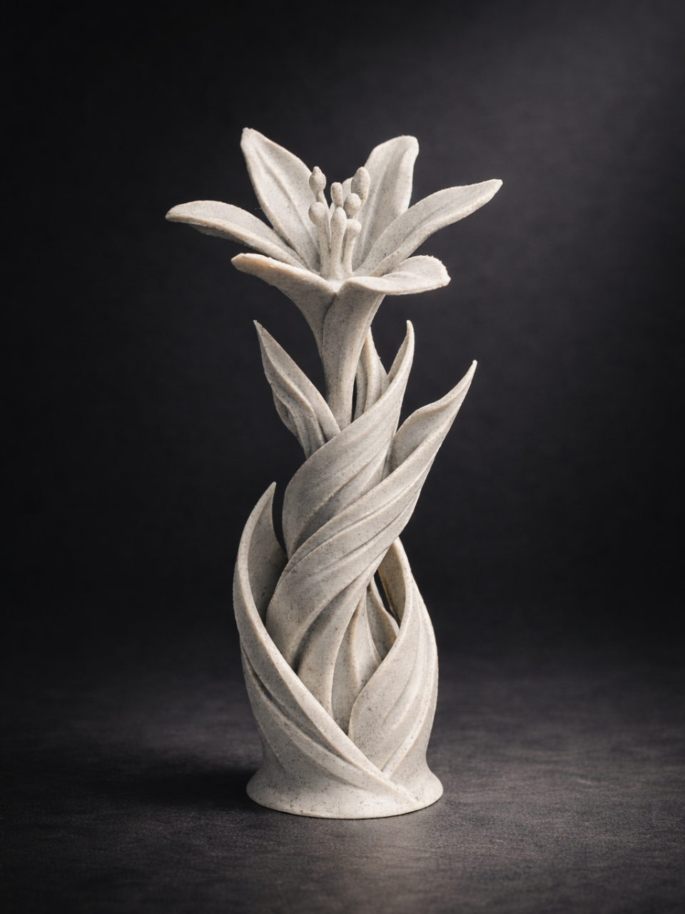 Fleur de lys décorative avec feuillage entrelacé