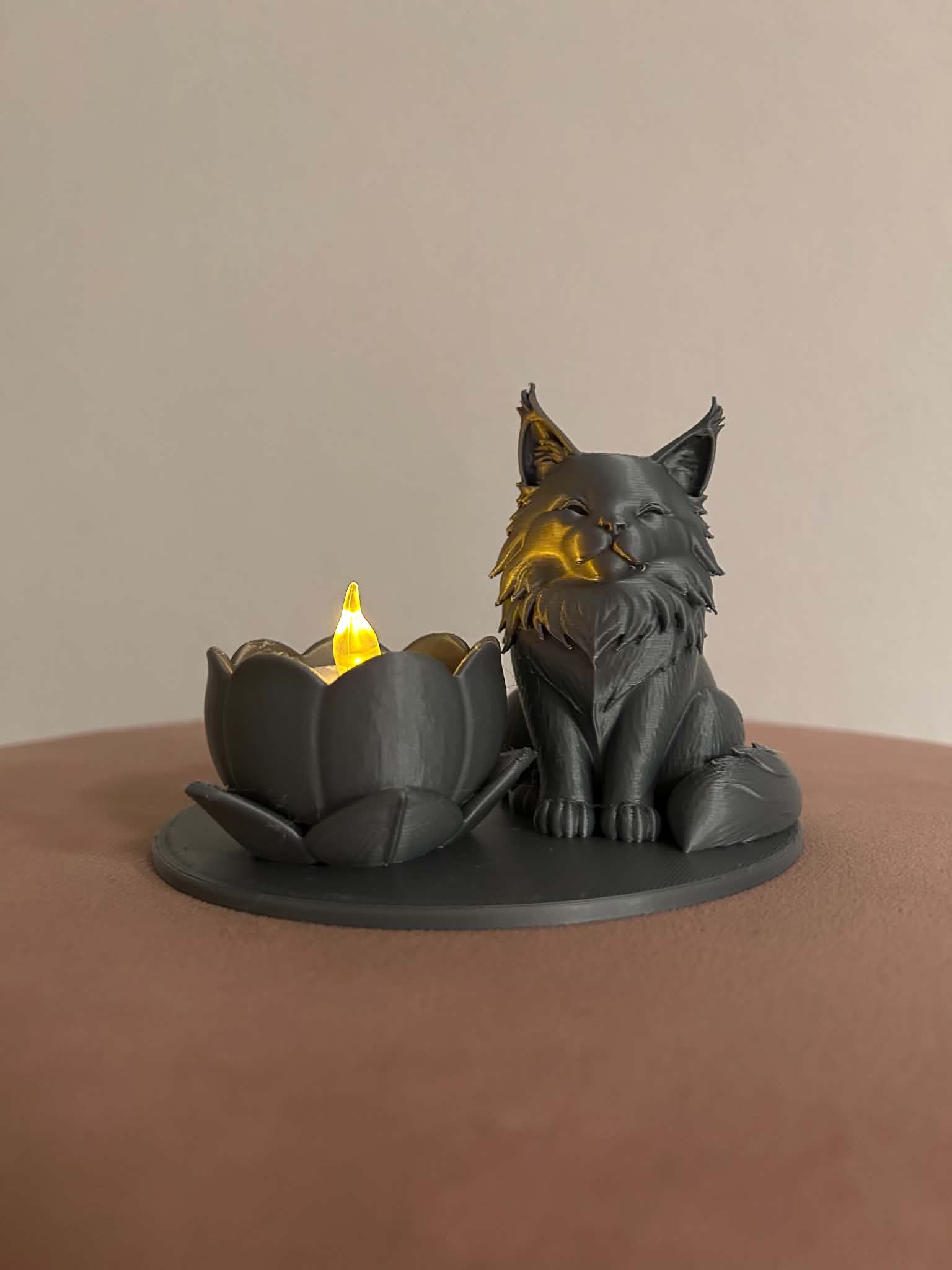 Porte-lumière LED chauffe-plat Maine Coon
