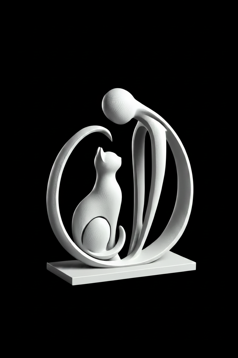 Sculpture chat et mettre design