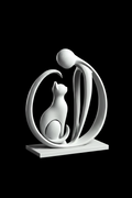 Sculpture chat et mettre design