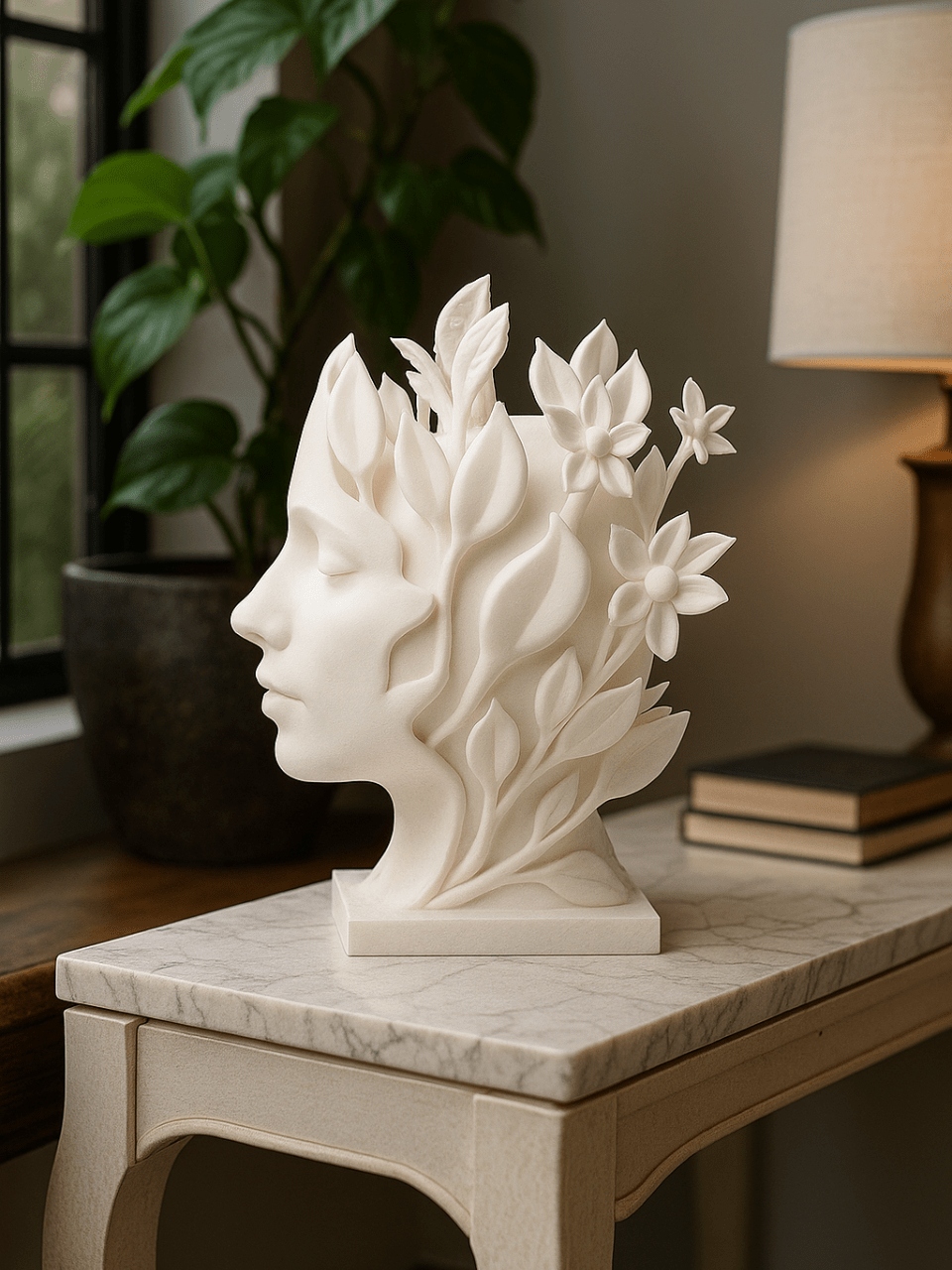 Sculpture de la Muse Naturelle – Statue botanique moderne - Variashop