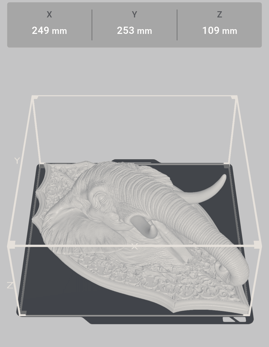 Support mural tête d'éléphant trophée mural ultra détaillé - Variashop