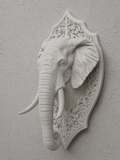 Support mural tête d'éléphant trophée mural ultra détaillé - Variashop