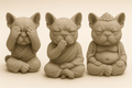 Trio de Bouledogues Zen – Les 3 Singes de la Sagesse - Variashop